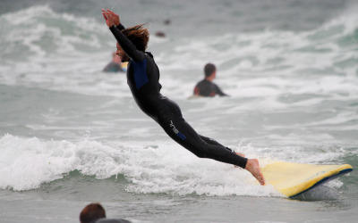 learner surfer fall